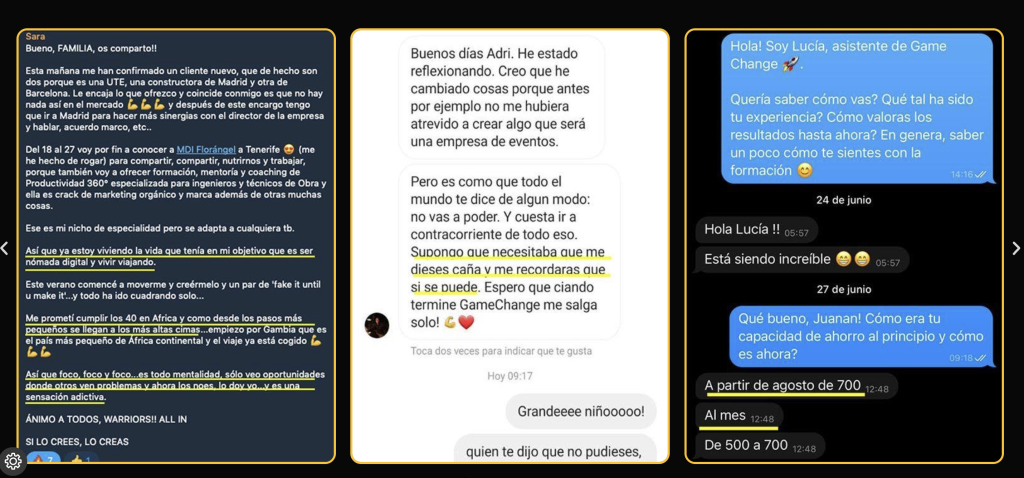 Opiniones reales de alumnos sobre Game Change Adrián Gleez y sus resultados